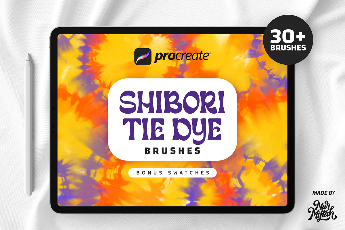 Procreate Shibori Tie Dye Brushes, a Brush Add-On by Nurmiftah (Photo 10 of 11)