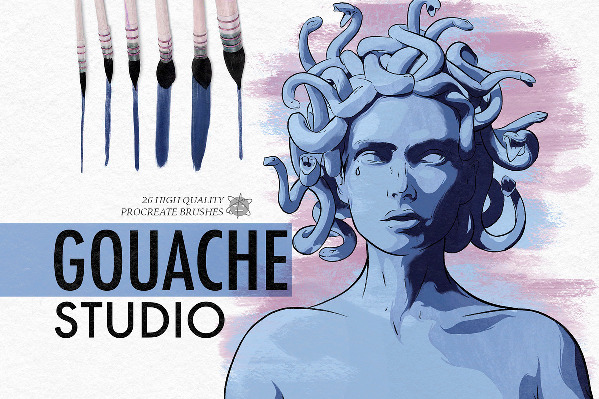 Procreate Gouache Brushes Studio, a Brush Add-On by Nuclear Brushes (Photo 1 of 8)