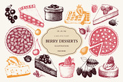 Fruit Cake & Berry Pie Collection, a Food Illustration by Yevheniia (Thumbnail 5 of 8)