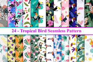 Tropical Bird Seamless Pattern