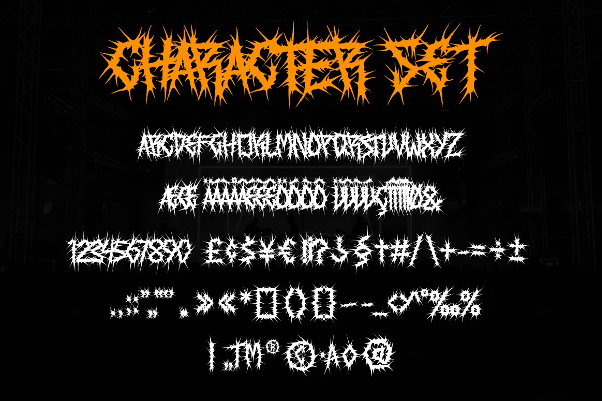 ROSE THORNS - Death Metal Band Font, a Blackletter Font by PutraCetol Studio (Photo 9 of 11)