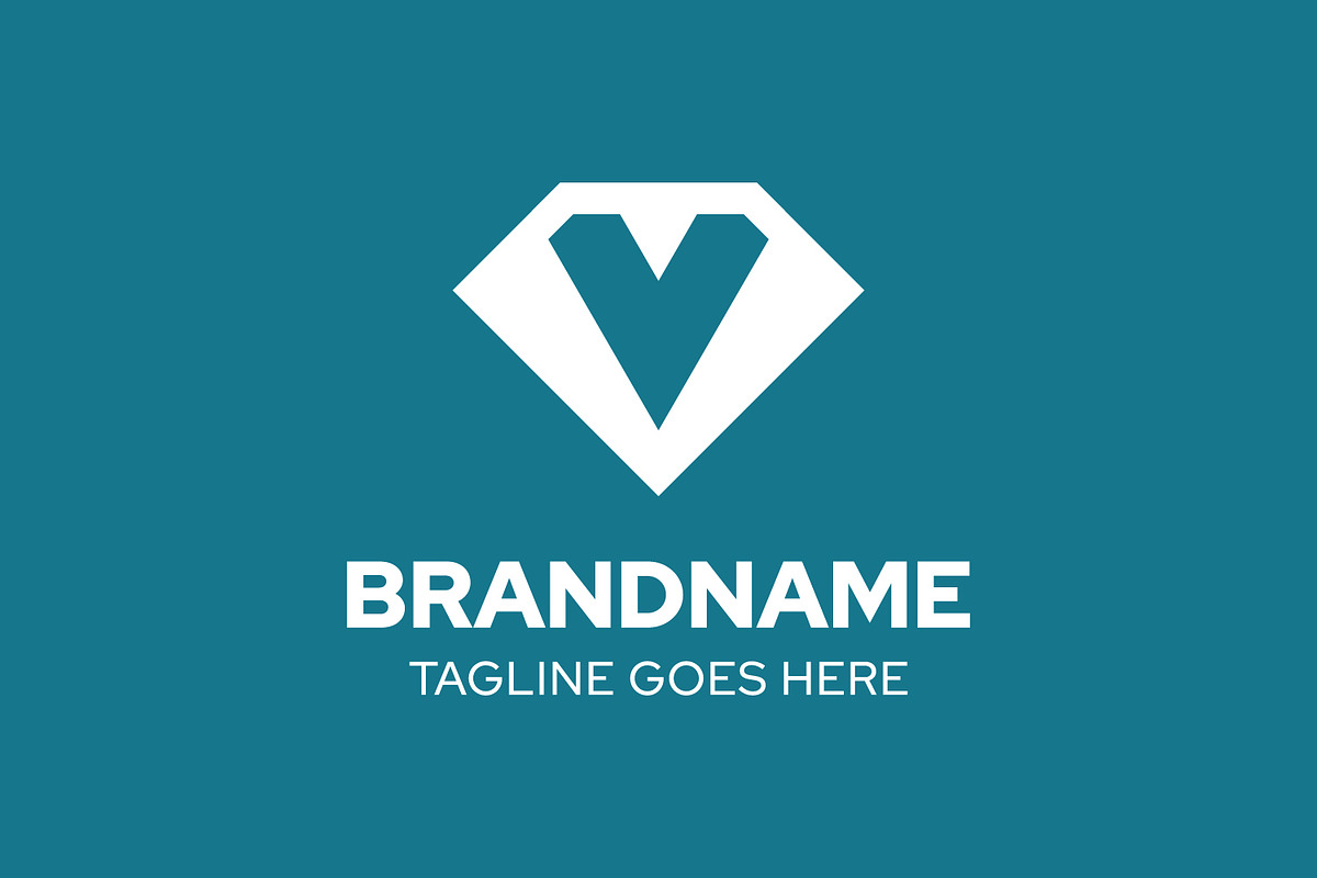 Letter V Diamond Simple Logo, a Branding & Logo Template by Pray Art Design Studio (Photo 2 of 2)