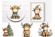 Christmas Highland Cow, an Illustration by Designworld (Thumbnail 3 of 6)