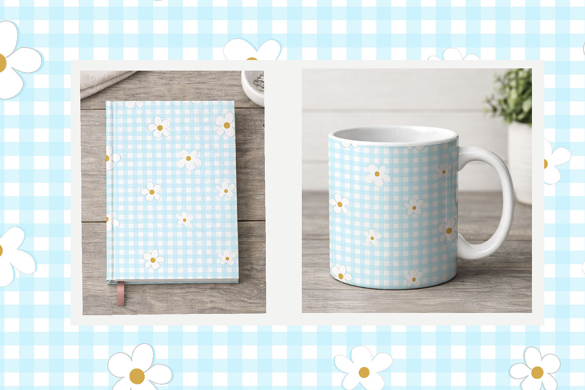 Gingham & Ditsy Floral Patterns, a Pattern Graphic by gulsengunel (Photo 10 of 23)