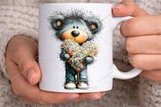 Whimsical Spring Teddy Bear Clipart, an Illustration by Canvas Craft (Thumbnail 5 of 7)