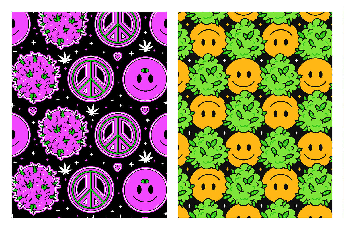 Marijuana Seamless Pattern Bundle 2, a Pattern Graphic by Slavko Kahovsky (Photo 7 of 9)