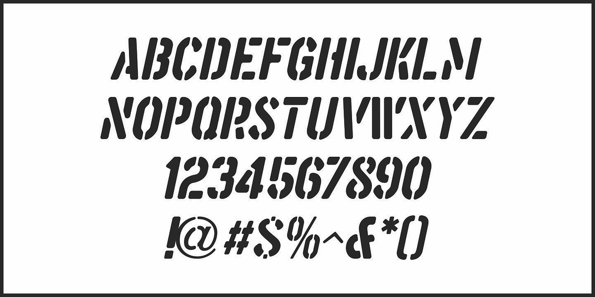 Aussie Stencil JNL, a Sans Serif Font by Jeff Levine Fonts (Photo 5 of 5)