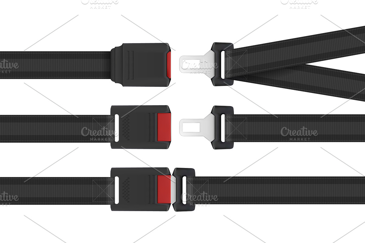 Black seatbelt buckle set, a Transportation Illustration by art PVP - market