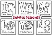 Comfy Clothes ABC Coloring Book, an Education Illustration by Craftsbeefy (Thumbnail 3 of 4)