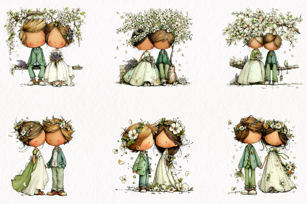 Whimsical Wedding Kids Clipart PNG, a Person Illustration by fashionaddict (Photo 2 of 7)