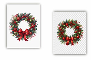 Christmas Holiday Wreath Clipart Png