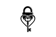 Heart Lock and Key Silhouette Icons, an Illustration by Designer_Momina (Thumbnail 35 of 51)