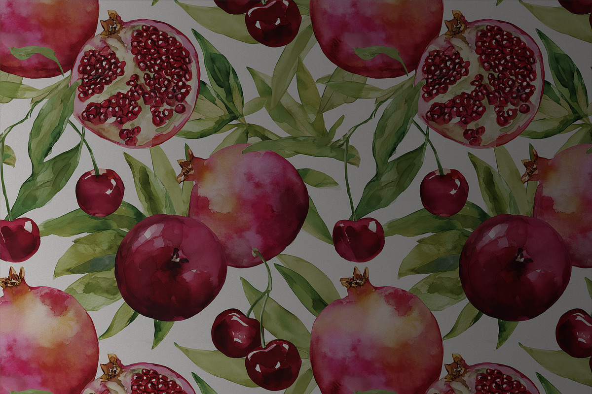 CHERRY POMEGRANATE Seamless Pattern, a Pattern Graphic by AYAKA Studio Co. (Photo 10 of 10)