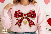 Rhinestone Valentines Bow Png, an Illustration by Daily.Designs (Thumbnail 2 of 5)