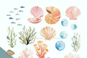 Under the Sea Watercolor Clipart Set, a Decorative Illustration by OKArtHub (Thumbnail 4 of 7)