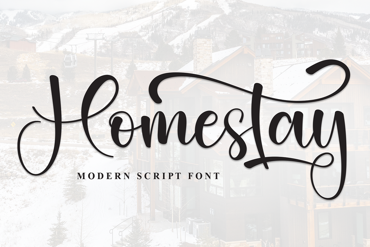 Homestay | Script Font, a Handwritten Font by Scratchones (Photo 1 of 9)