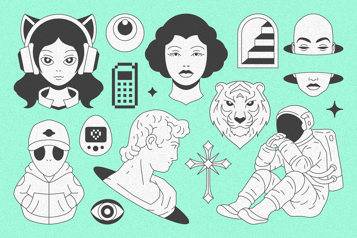 Y2K Illustrations and Elements Set, an Object Illustration by Vasya Kobelev (Photo 2 of 17)