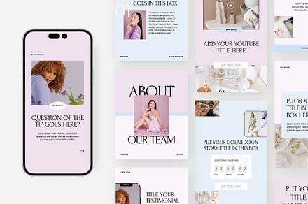 Michi Social Media Templates, a Social Media Template by Big Cat Creative
