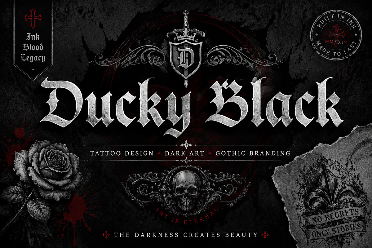 Ducky Black, a Blackletter Font by Wow Magic (Photo 1 of 5)