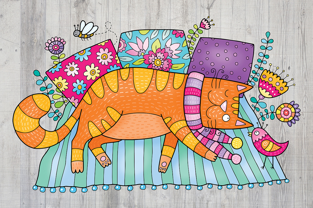 Adorable cat illustrations, an Illustration by natsa (Photo 4 of 9)