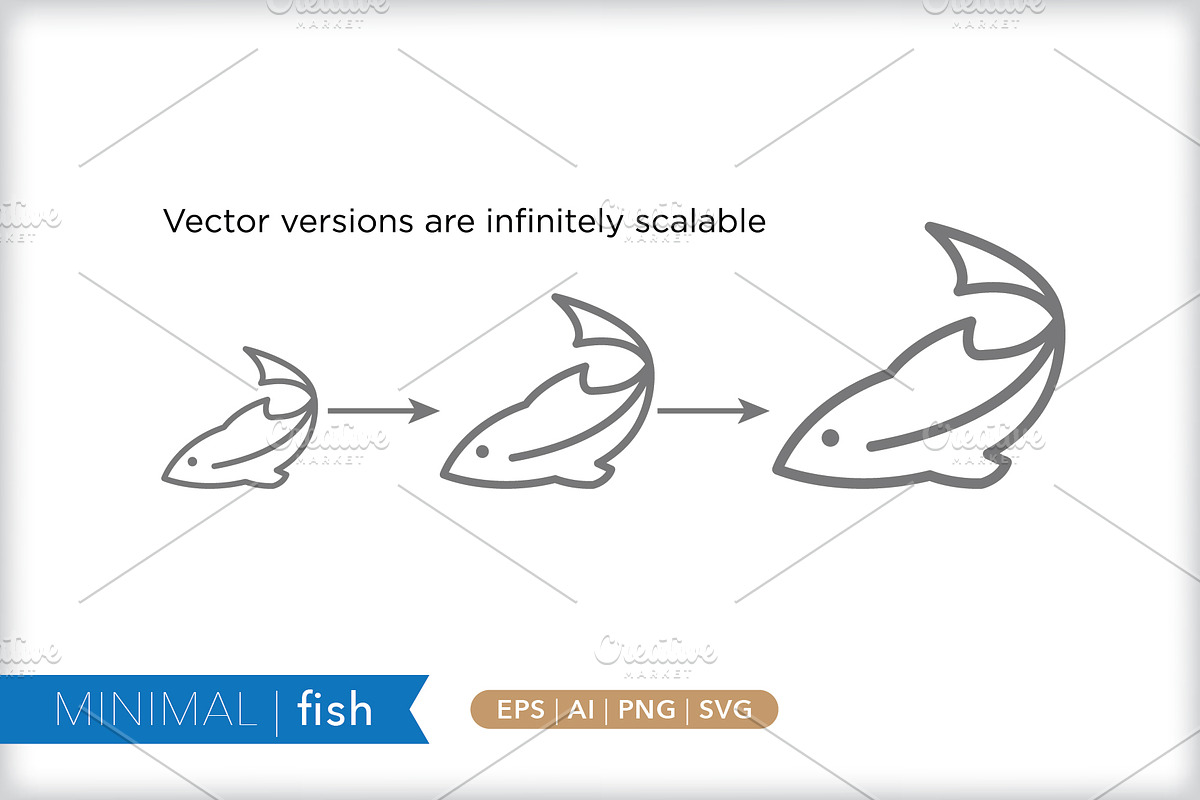 Minimal fish icons, an Outline Icon by Picture Window (Photo 4 of 5)