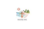 Watercolor Beach Day Clipart, an Illustration by CharmClipart (Thumbnail 9 of 9)