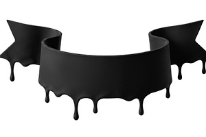 black banner, transparent background
