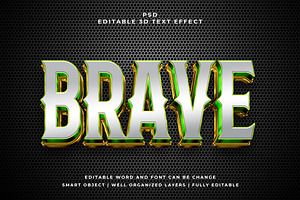 Brave 3d Editable Text Effect Style