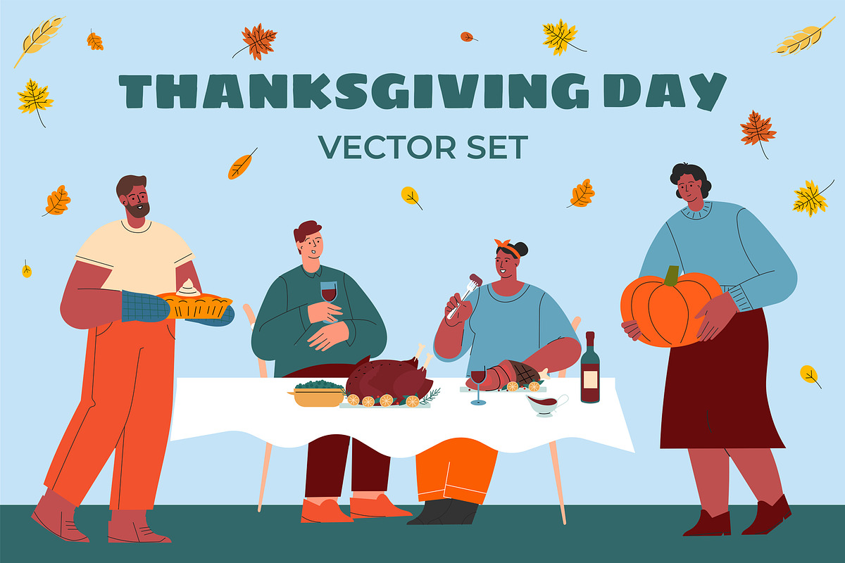 Thanksgiving day vector set, an Illustration by svetlatek (Photo 1 of 6)