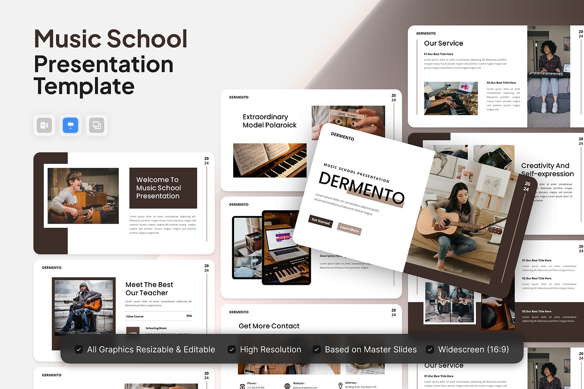 Dermento - Music School Keynote, a Presentation Template by Annora Studio (Photo 1 of 5)