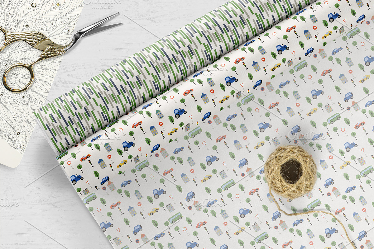 Kids Cars, Dots Seamless Pattern Set, a Pattern Graphic by Oksana Dovhopol Art (Photo 15 of 15)