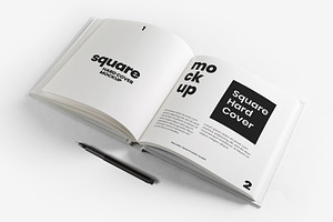Square Hardcover Book Mockup