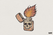 Skull Lighter PNG, Vintage Flame, an Illustration by SharpMarketplace (Thumbnail 1 of 4)