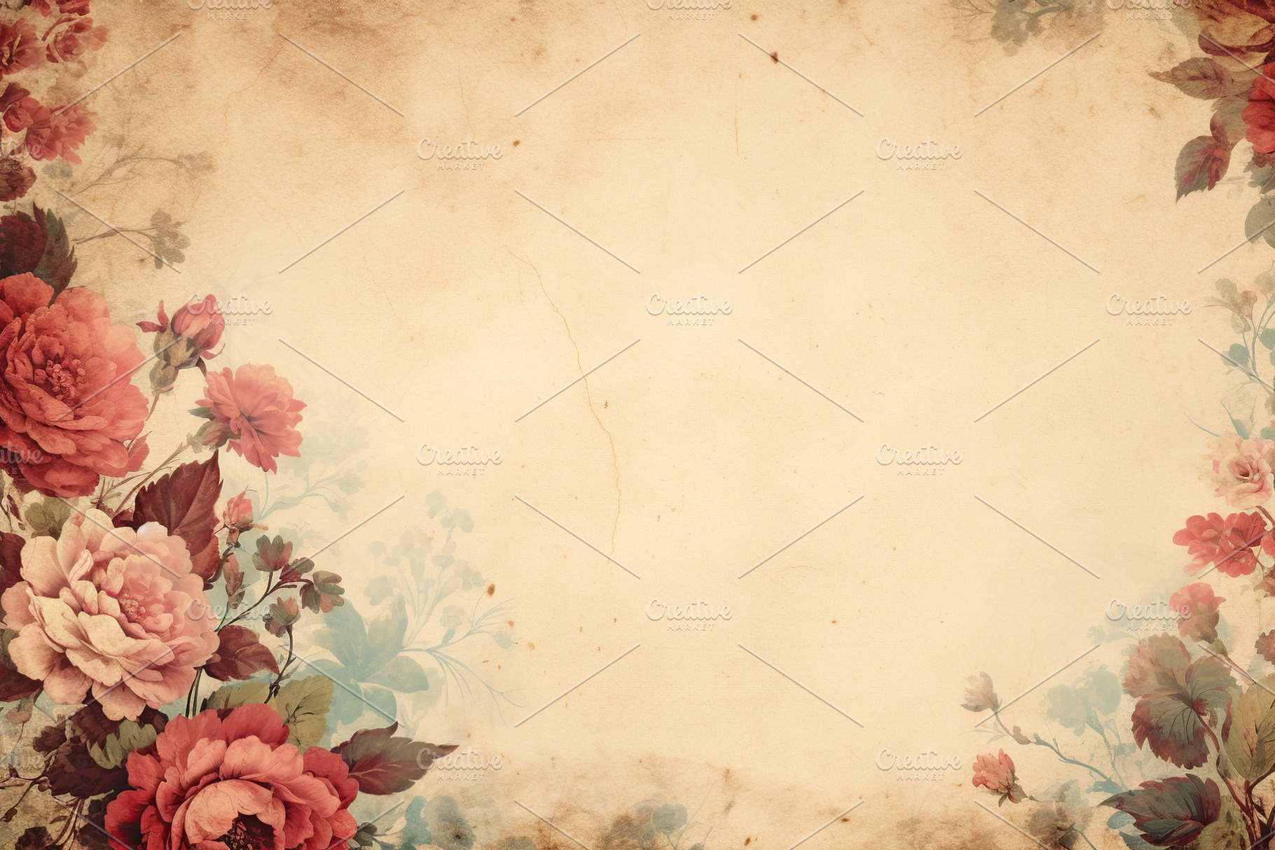 Brown grunge background with flowers, a Background Photo by AlyaAnd