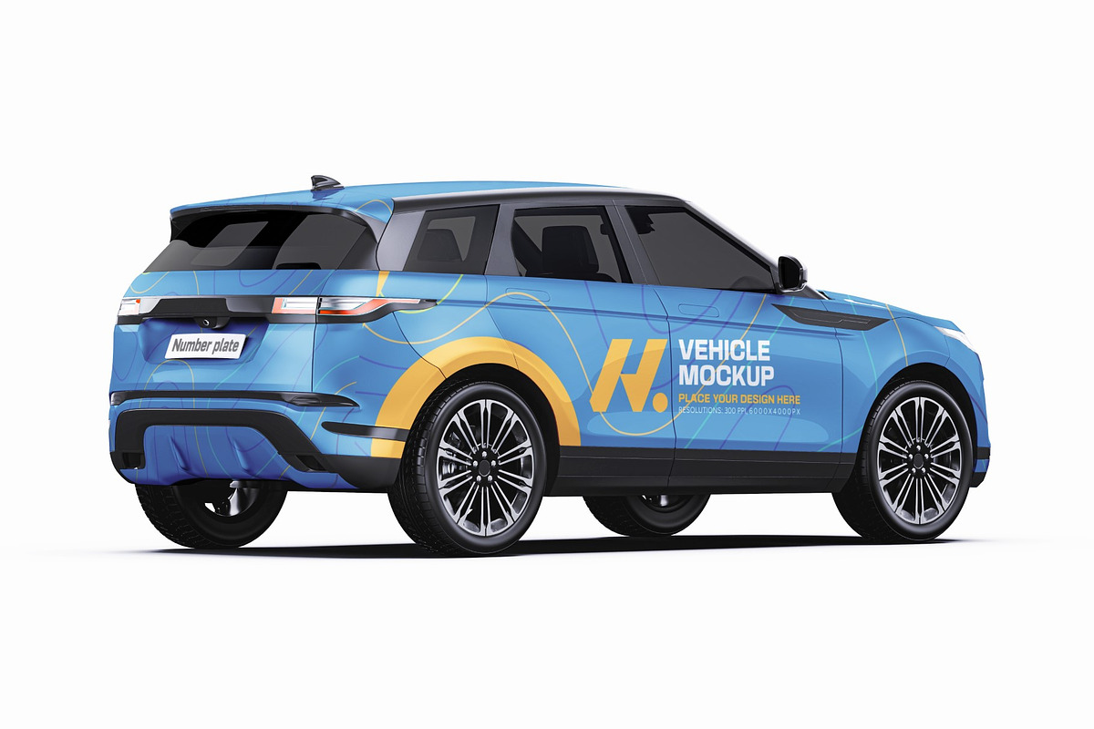 Luxury Compact SUV Wrap Mockup Set, a Product Mockup by Halal Graphic Studio (Photo 7 of 15)