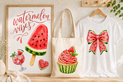Watermelon Vibes Watercolor Clipart, a Food Illustration by Whimsy Brush Studio (Thumbnail 8 of 8)