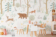 WOODLAND. Wall mural in color, an Animal Illustration by annartdreams (Thumbnail 7 of 7)