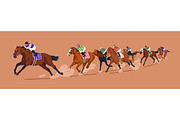 Jockeys riding horses on race track, a Sport Illustration by Good Studio (Thumbnail 3 of 3)
