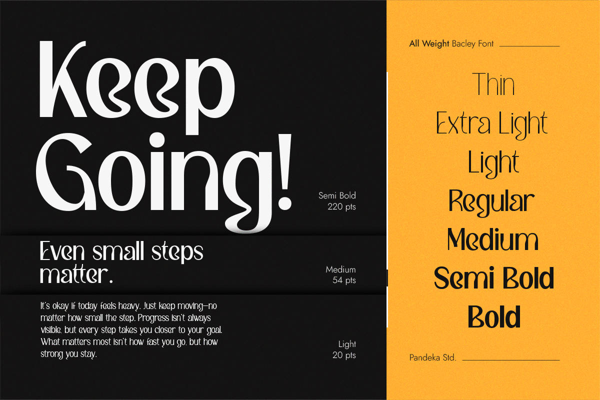 Bacley - Modern Elegant Sans, a Sans Serif Font by Pandeka Studio (Photo 3 of 9)
