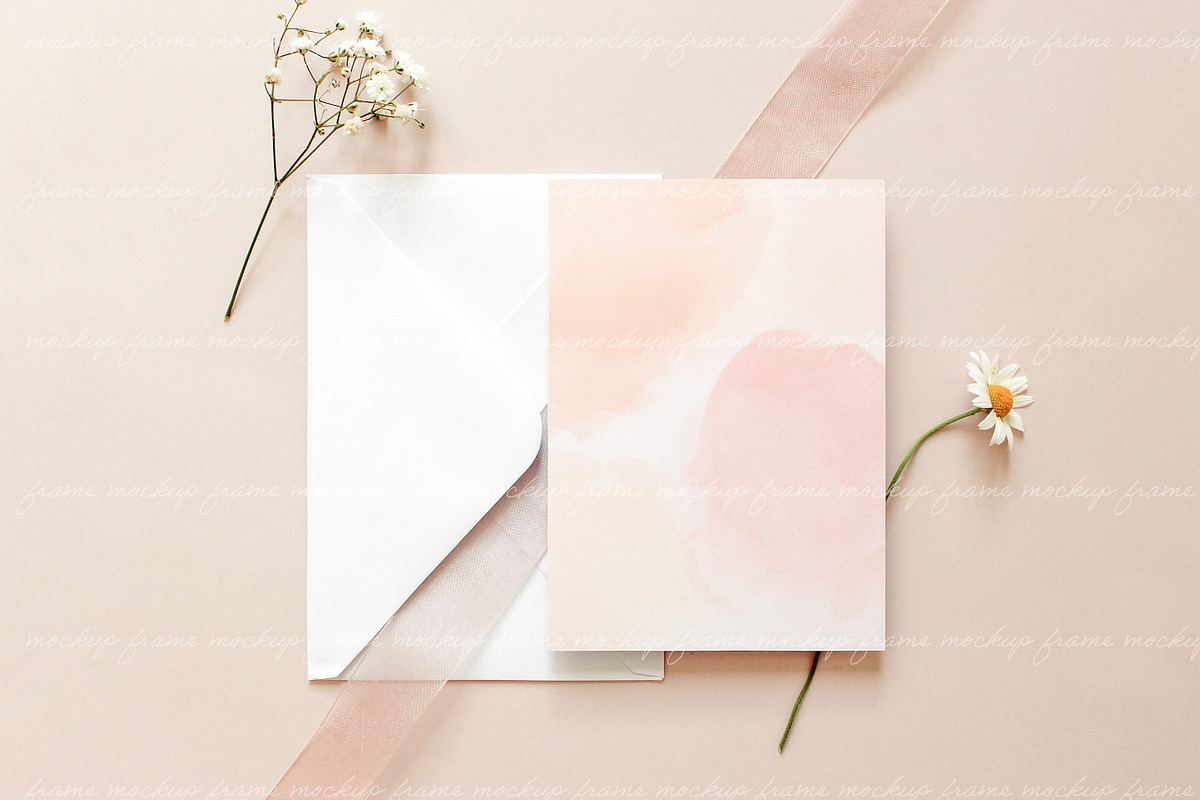 Card Mockup 5x7 Invitation Mockup, a Print Template by BirdieFrames (Photo 3 of 4)