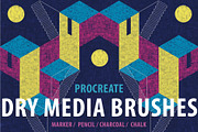 Procreate Dry Media Brushes, a Brush Add-On by Amy Louise Baker (Thumbnail 1 of 10)