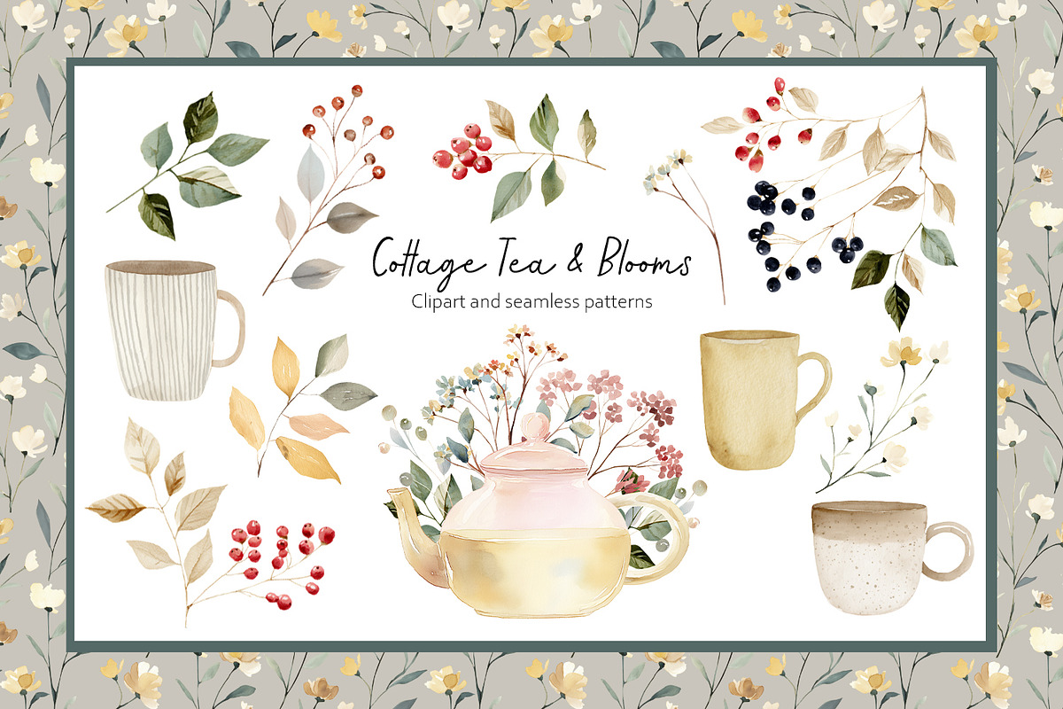 Cottage Tea & Blooms Collection, a Seasonal Illustration by Anna Druzhkova (Photo 1 of 24)