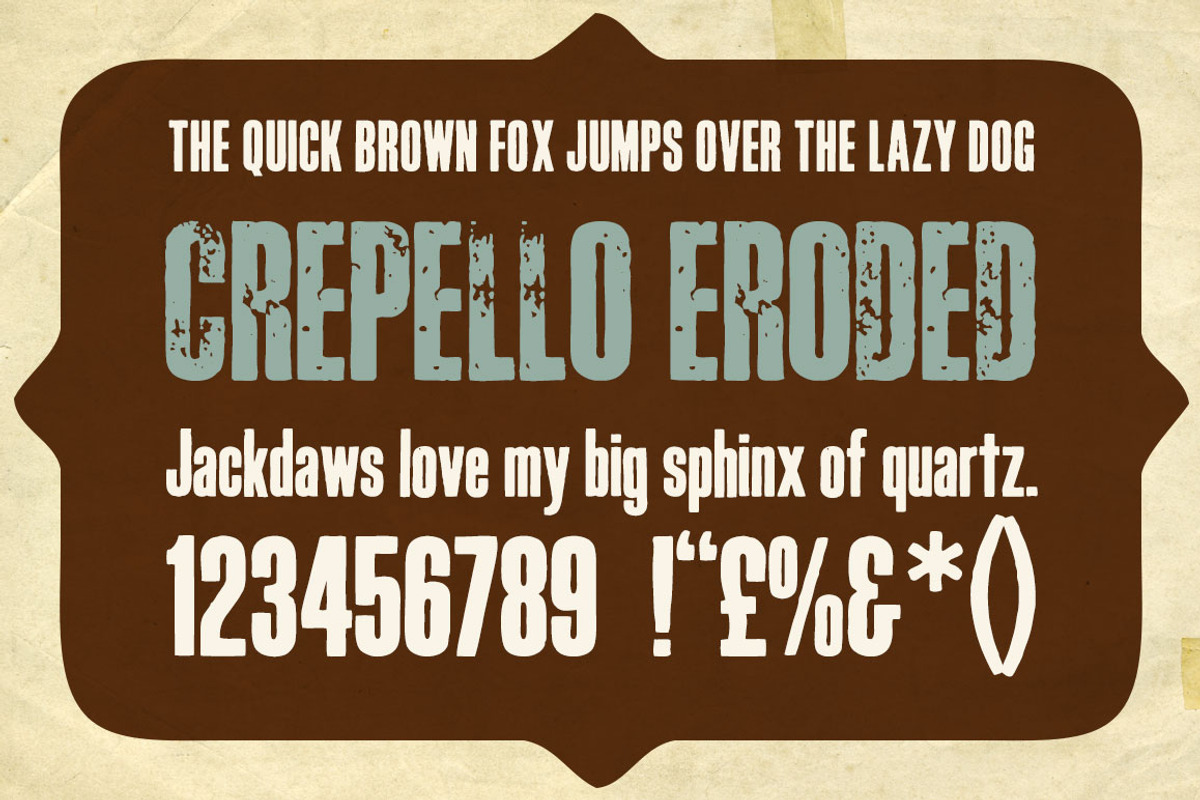 Crepello Woodblock Font preview 2