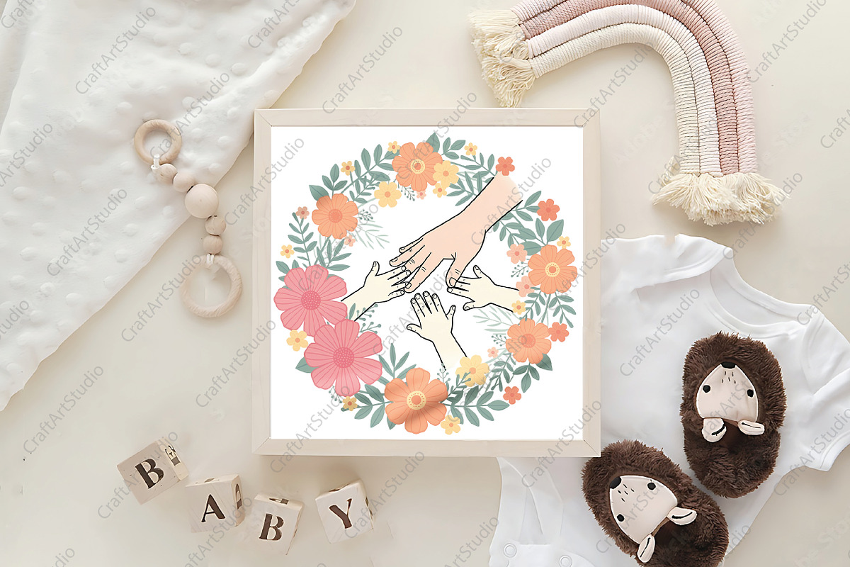 Boho Floral Mom Mother's Day Gift PN, an Illustration by CraftArtStudio (Photo 4 of 4)