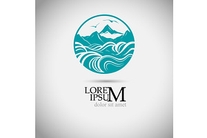 Sea Waves Logo. Not AI, Vector, an Illustration by Nenahliadava Design