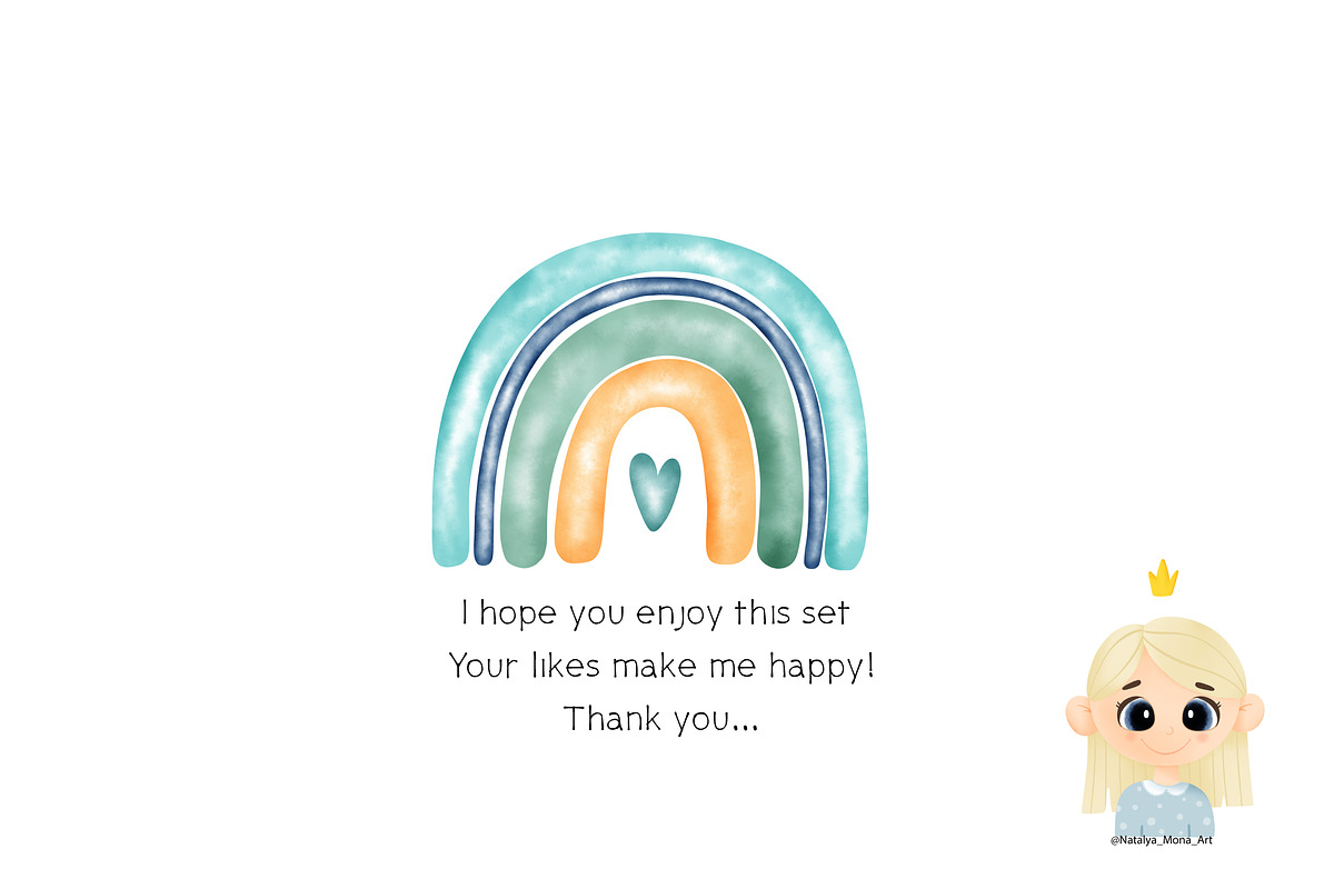 Watercolor rainbow clip art, an Illustration by Natalya_Mona_Art (Photo 9 of 9)