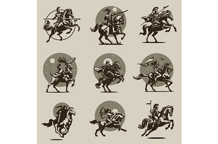 Medieval warrior on horseback