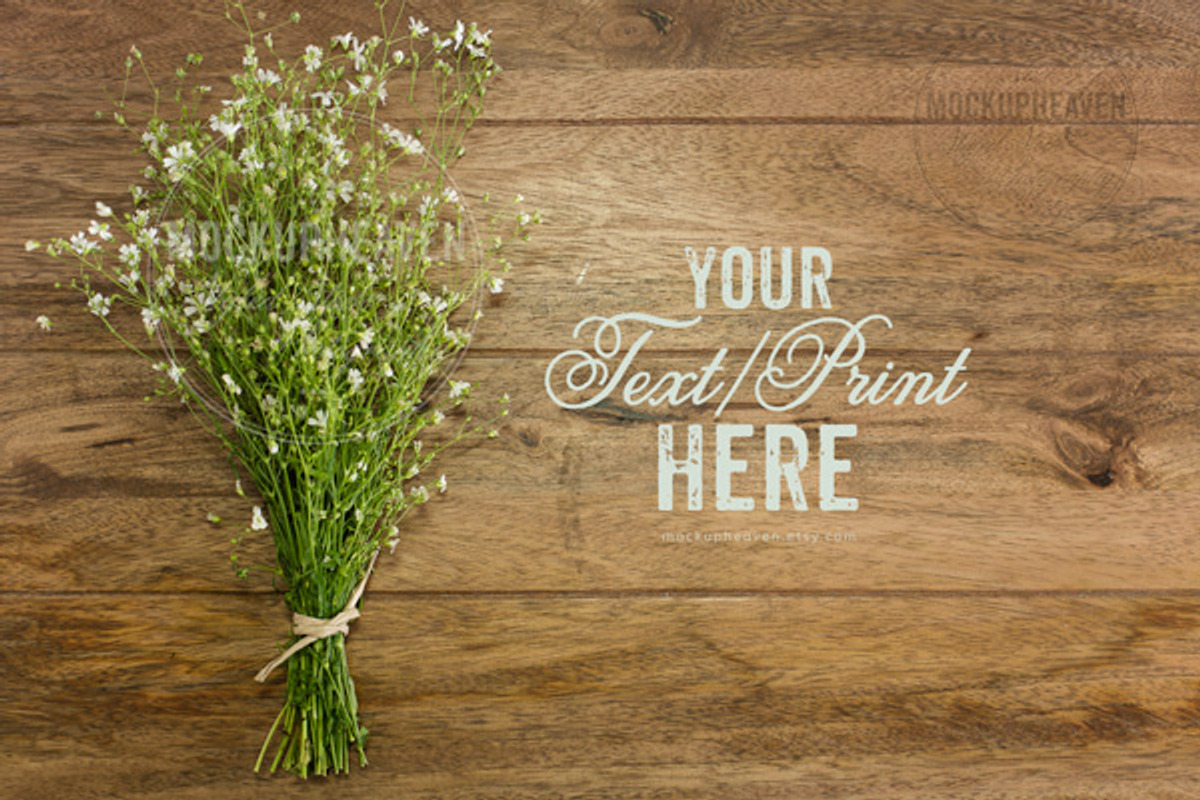 Rustic Wood Invitation Card Mockup, a Print Template by MockUpHeaven