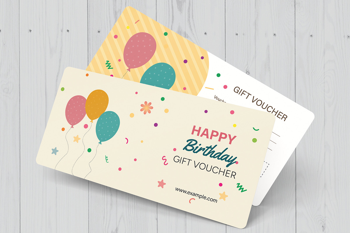 Birthday Gift Voucher Template, a Card Template by MightyDesign (Photo 3 of 6)