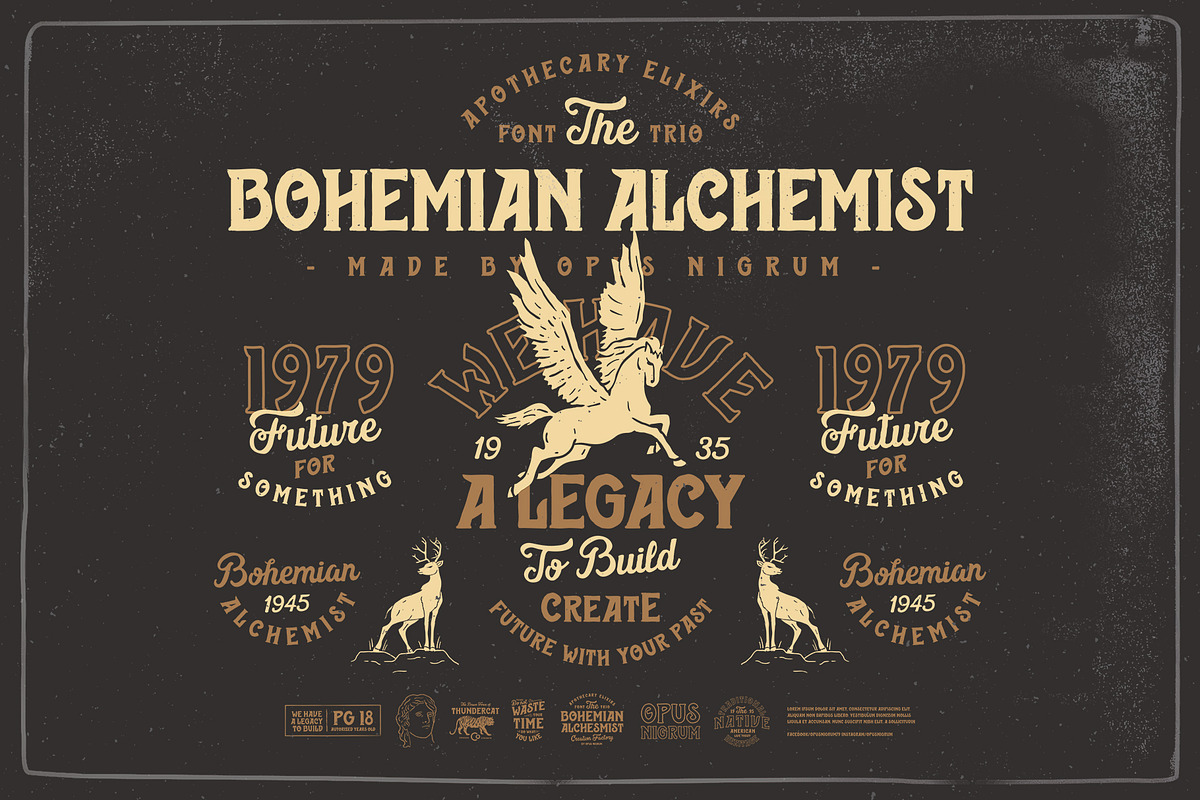 Bohemian Alchemist 5 Font + 15 Badge preview 5